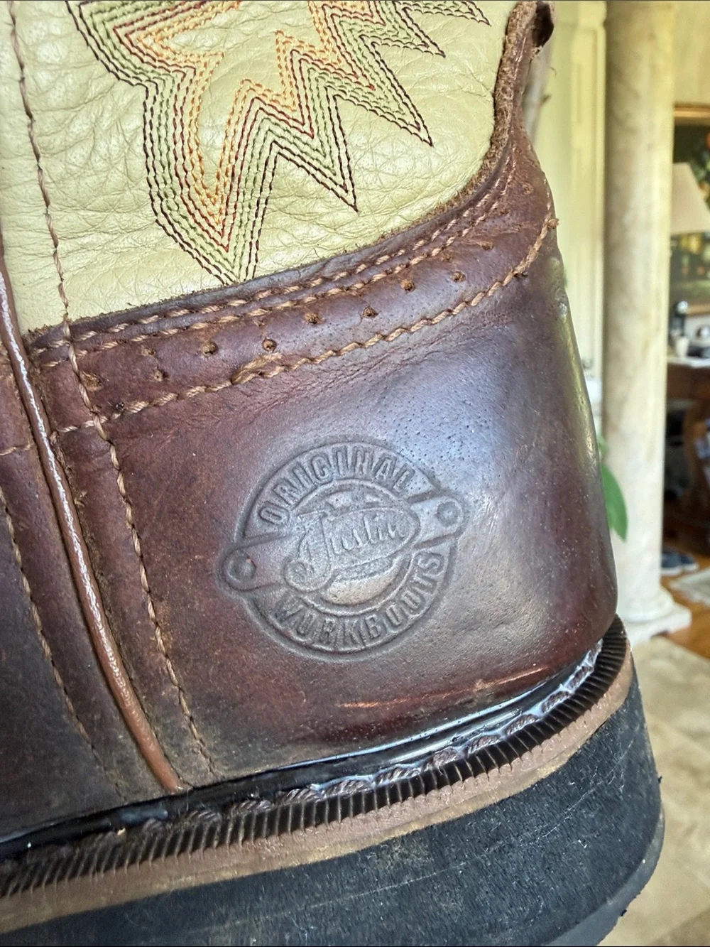 JUSTIN men’s superintendent steel toe work boot size 10 preowned very good cond
